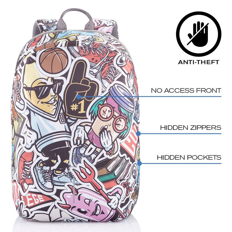 Rucsac antifurt Bobby Soft Art Graffiti - Editie Limitata, 15.6 inch
