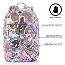 Rucsac antifurt Bobby Soft Art Graffiti - Editie Limitata, 15.6 inch